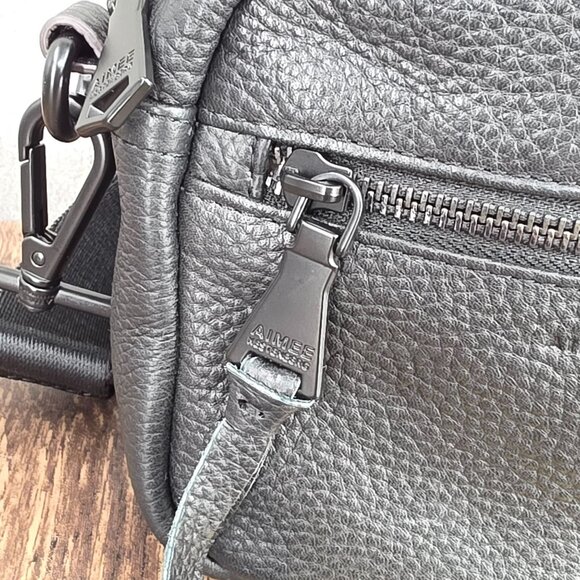 Aimee Kestenberg Connie Convertible Sling Belt Crossbody Bag Black Leather Edgy - Picture 3 of 13